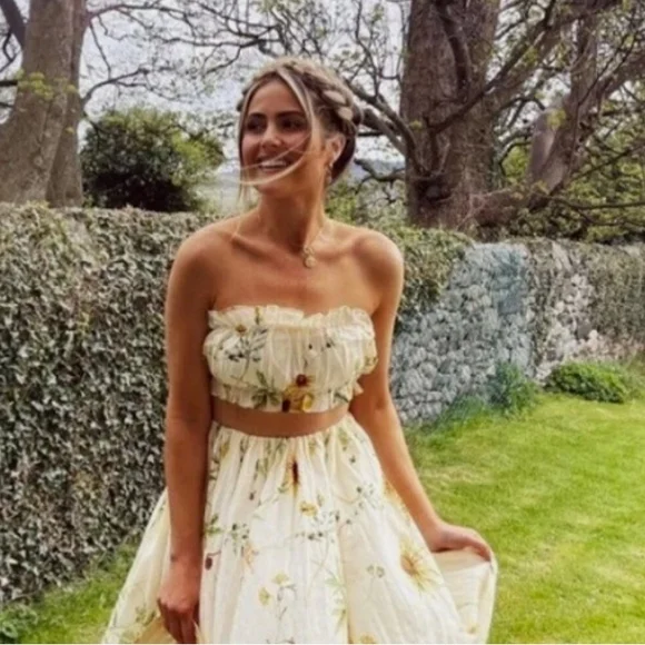 H&M Wildflower Collection Crop Top and Skirt Set sz L - Picture 3 of 13